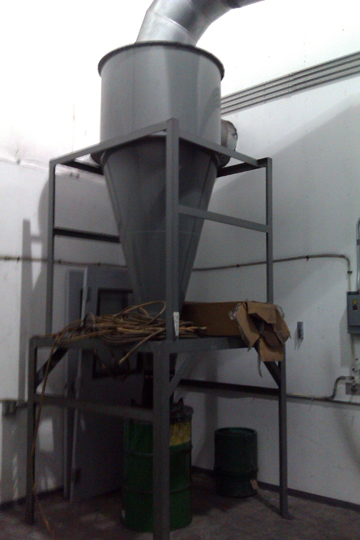 used 6000cfm shaker baghouse with cyclone and blower